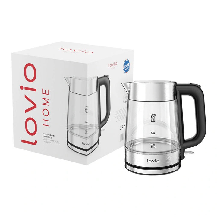 Hervidor eléctrico inalámbrico de cristal Lovio LVGEK001
