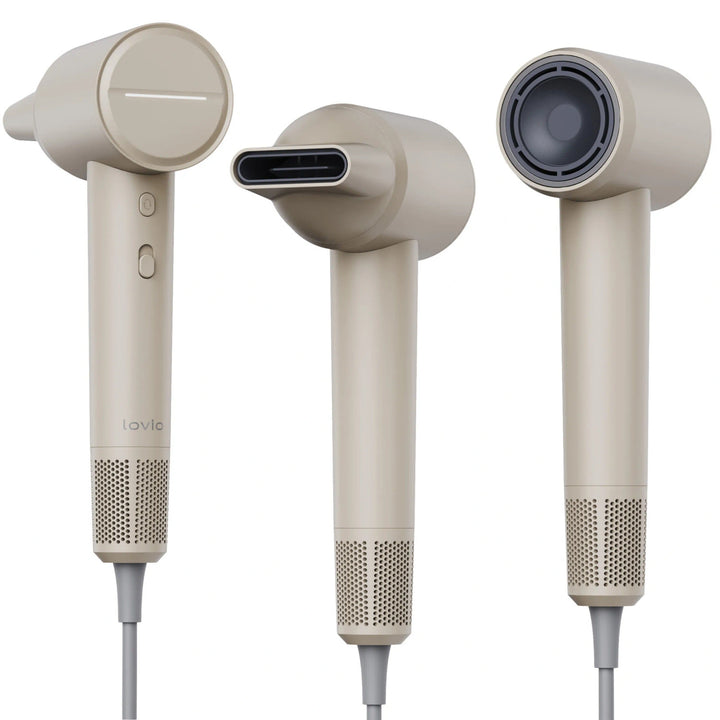 Secador de pelo profesional Lovio Air Flow, color beige, modelo LVHD001BE