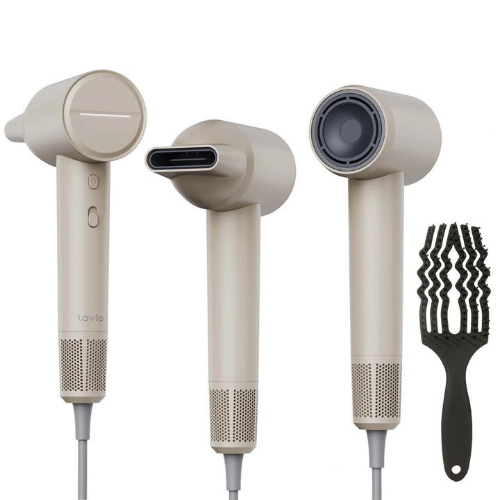 Secador de pelo profesional Lovio Air Flow, color beige, modelo LVHD001BE