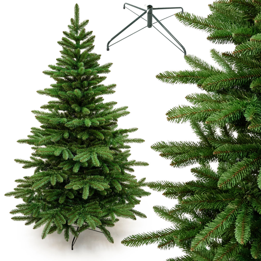 Árbol de Navidad artificial, abeto español, material de PVC, altura de 250 cm, soporte metálico