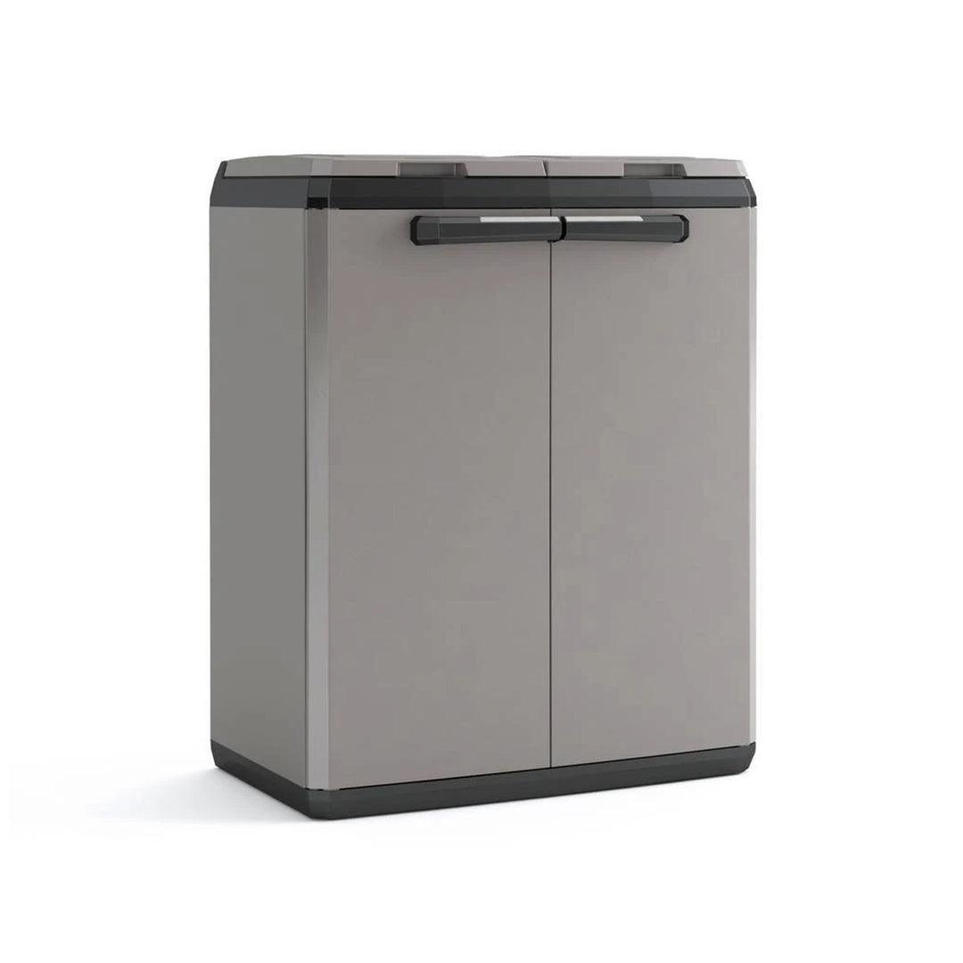 Armario para la clasificación de residuos Keter, capacidad de 2 × 110 l, tapa de apertura manual, apto para uso en exteriores, 241065