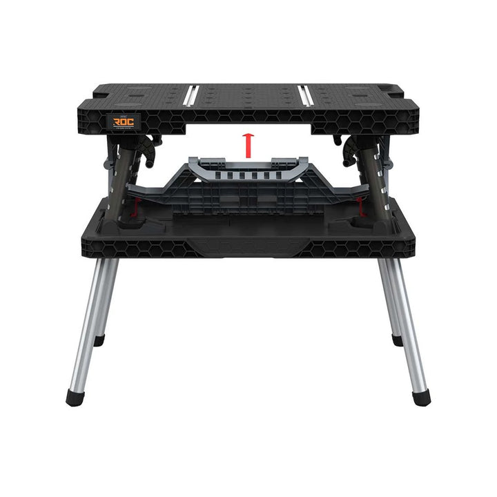 Mesa de taller plegable 2.0 de Keter, capacidad de carga de 453 kg, superficie de trabajo de 85 x 56 cm, patas metálicas estables, 271269