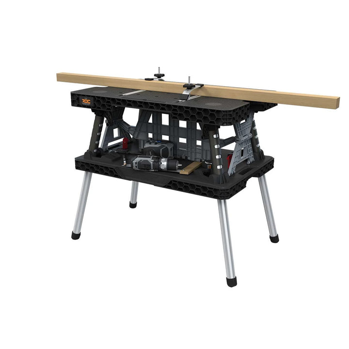 Mesa de taller plegable 2.0 de Keter, capacidad de carga de 453 kg, superficie de trabajo de 85 x 56 cm, patas metálicas estables, 271269