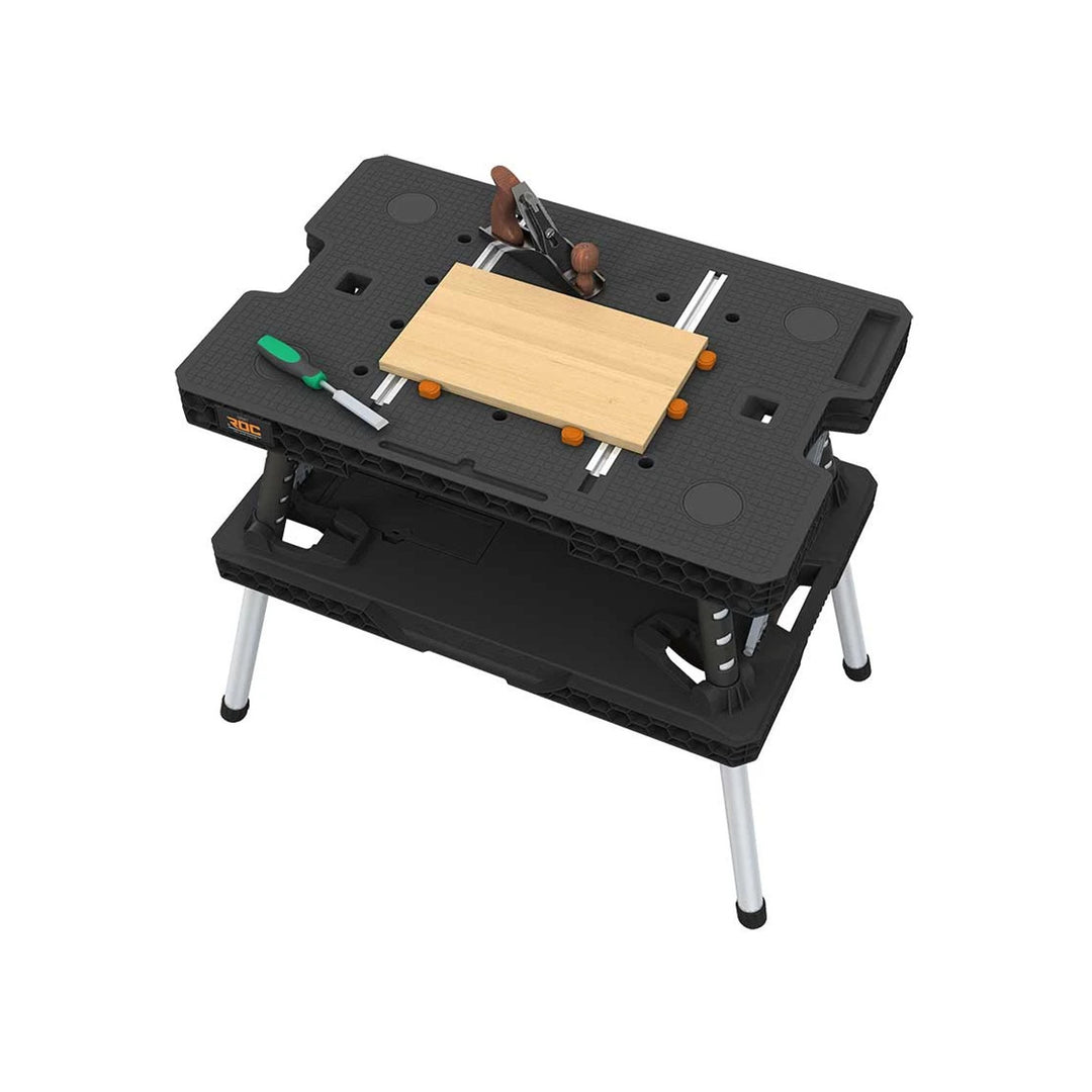 Mesa de taller plegable 2.0 de Keter, capacidad de carga de 453 kg, superficie de trabajo de 85 x 56 cm, patas metálicas estables, 271269