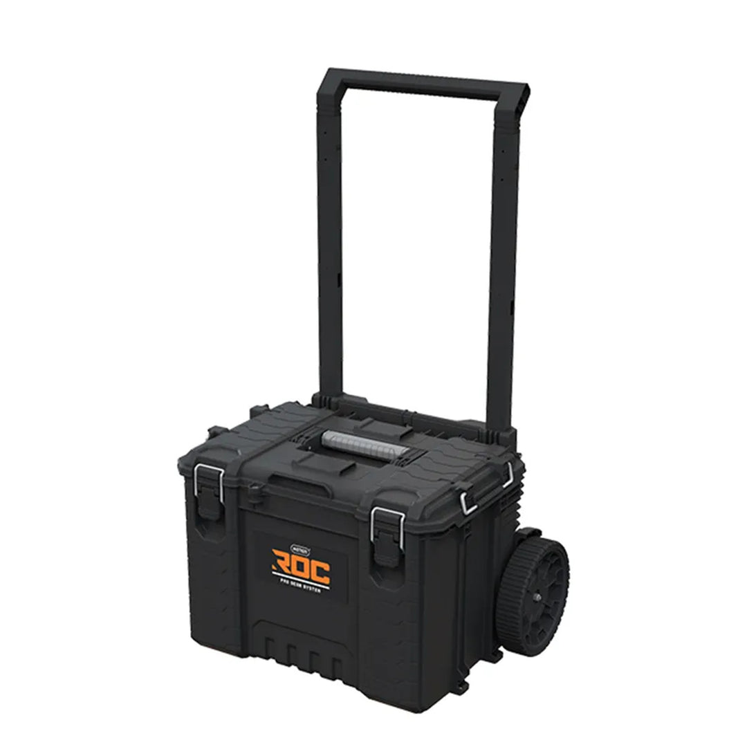 Juego de 3 cajas de herramientas Keter ROC Pro Gear 2.0, capacidad total de 110 l, protección IP65, asa telescópica desmontable, posibilidad de cerrar con candado, 256982