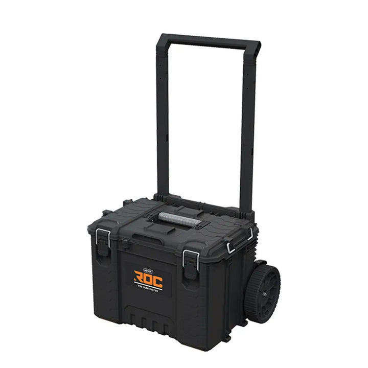 Juego de 3 cajas de herramientas Keter ROC Pro Gear 2.0, capacidad total de 110 l, protección IP65, asa telescópica desmontable, posibilidad de cerrar con candado, 256982