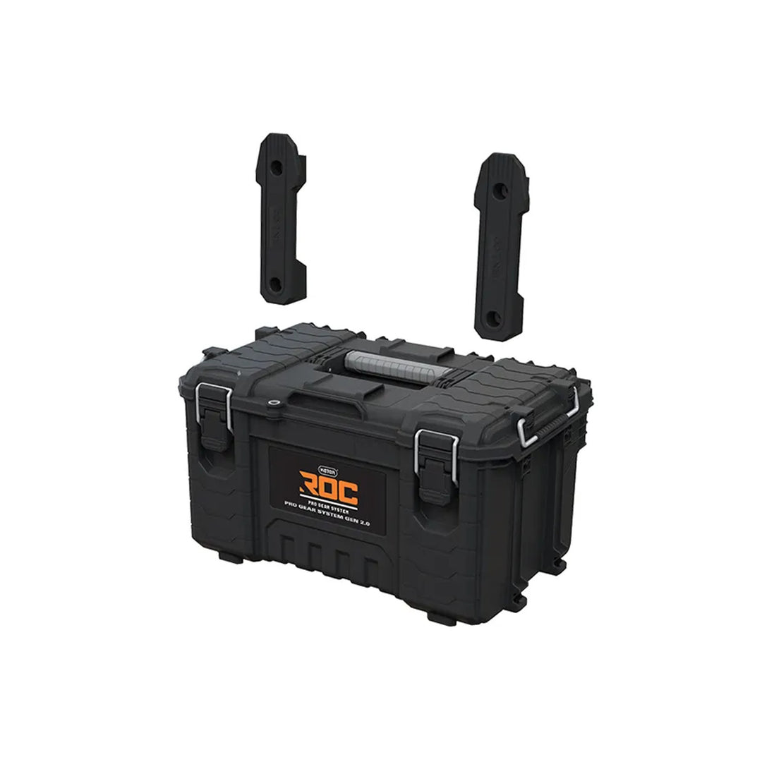 Juego de 3 cajas de herramientas Keter ROC Pro Gear 2.0, capacidad total de 110 l, protección IP65, asa telescópica desmontable, posibilidad de cerrar con candado, 256982