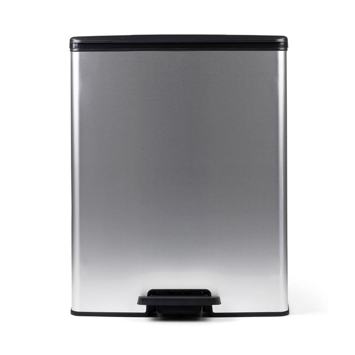 Cubo de basura con pedal Curver, 2 depósitos de 26 l, metalizado, color plateado, 251002
