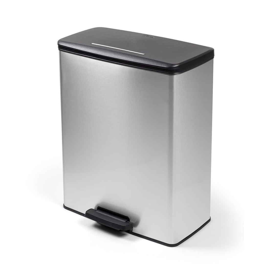 Cubo de basura con pedal Curver, 2 depósitos de 26 l, metalizado, color plateado, 251002