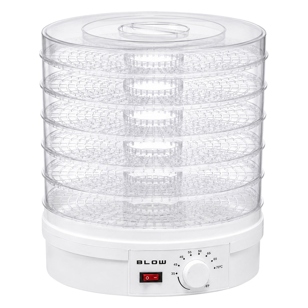 Secador de setas, verduras y frutas Blow, potencia de 500 W, 6 bandejas incluidas, regulación de temperatura de 35 a 75 °C, 44-175