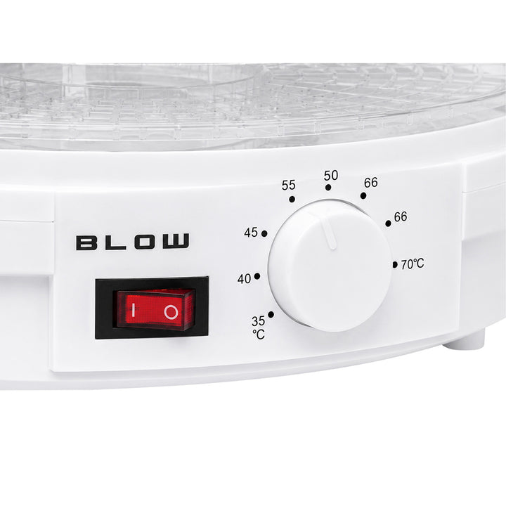 Secador de setas, verduras y frutas Blow, potencia de 500 W, 6 bandejas incluidas, regulación de temperatura de 35 a 75 °C, 44-175