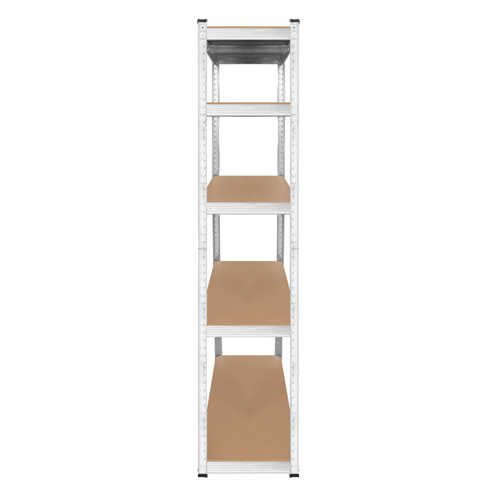 Estantería metálica de almacén, 5 estantes, capacidad máxima de 750 kg, 180 x 90 x 40, color plateado, modelo Rebel