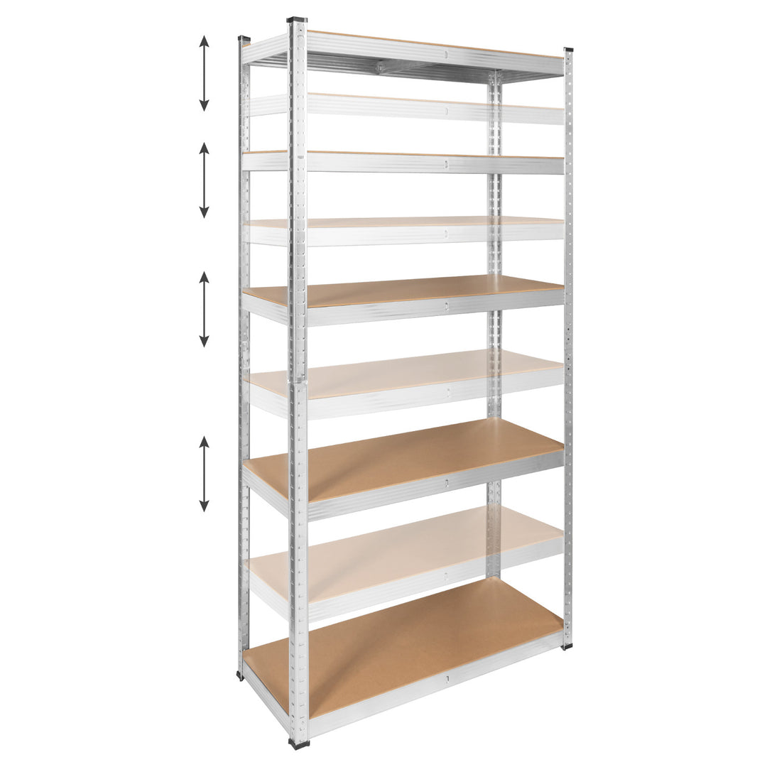 Estantería metálica de almacén, 5 estantes, capacidad máxima de 750 kg, 180 x 90 x 40, color plateado, modelo Rebel