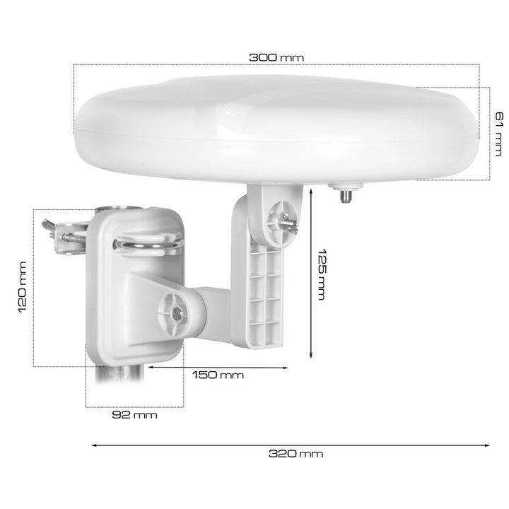 Antena exterior Digital360 4G LTE FM VHF UHF VA0024 Vayox