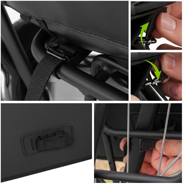 Bolsa doble de PVC para portaequipajes de bicicleta, con asa, negra, 40 l, VA0446, Vayox