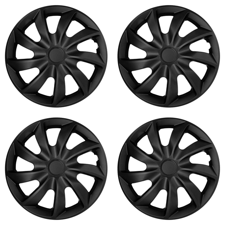 Tapacubos universales para coche de 14'' NRM Quad, negros mate, 4 unidades
