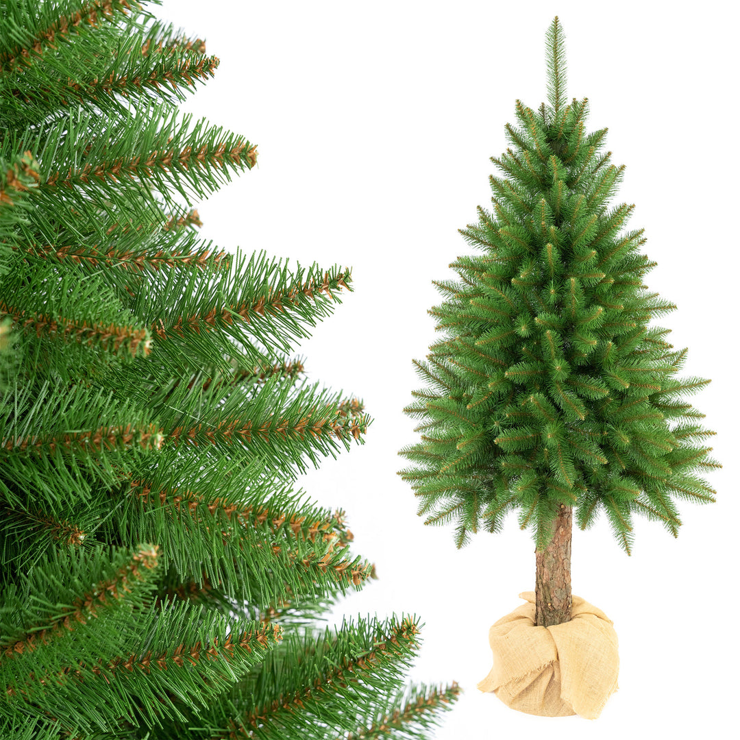 Árbol de Navidad de abeto con tronco Premium de 160 cm, frondoso y realista, Damich