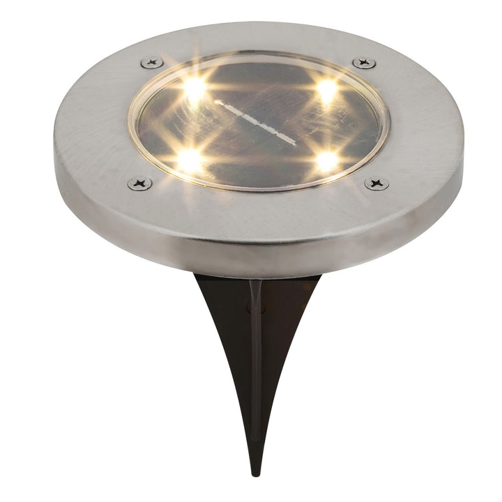Lámpara solar de jardín Rabalux Dannet, IP44, color cromo satinado, 7975, 2 unidades