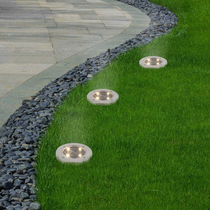 Lámpara solar de jardín Rabalux Dannet, IP44, color cromo satinado, 7975, 2 unidades