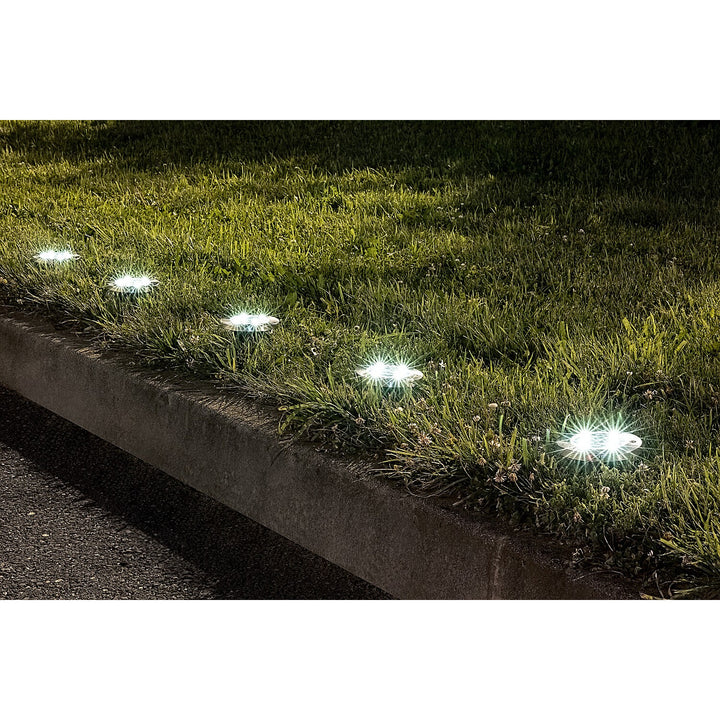 Lámpara solar de jardín Rabalux Dannet, IP44, color cromo satinado, 7975, 2 unidades