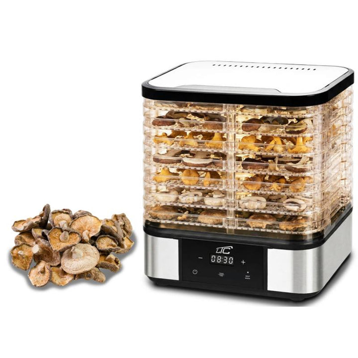Secador de setas, verduras, frutas y carne LTC, de metal, 7 bandejas, con pantalla, panel táctil, potencia de 380 W, función de mantenimiento de la temperatura, LXSR004
