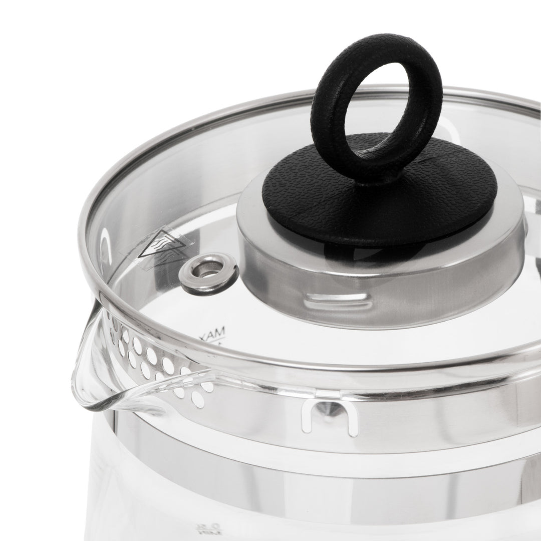 Hervidor de cristal de 1,5 l con infusor y control de temperatura de 2200 W, LED, 60-100 °C, Adler AD 1299, negro