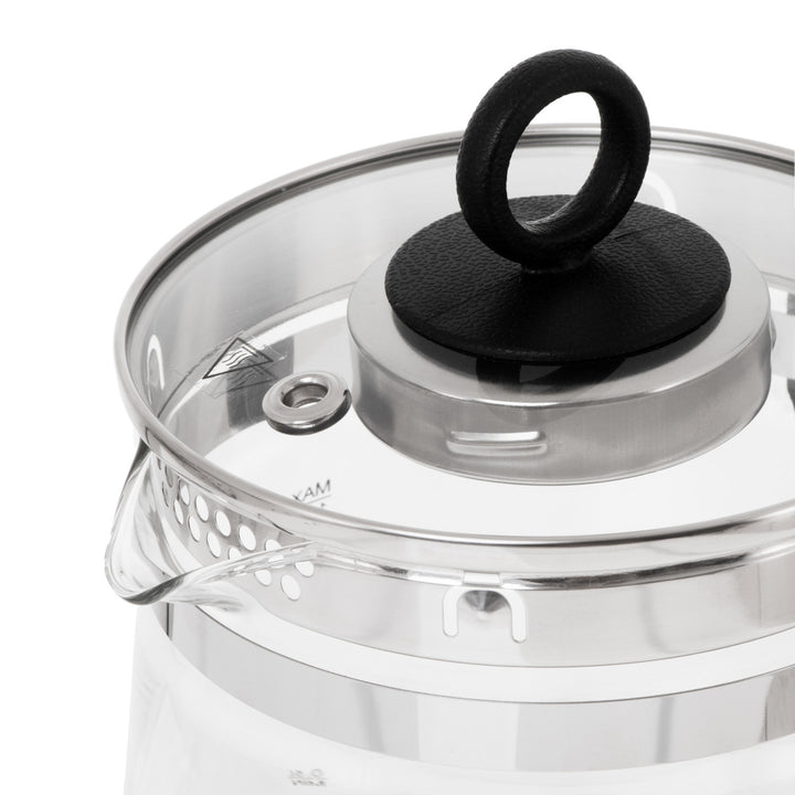 Hervidor de cristal de 1,5 l con infusor y control de temperatura de 2200 W, LED, 60-100 °C, Adler AD 1299, negro