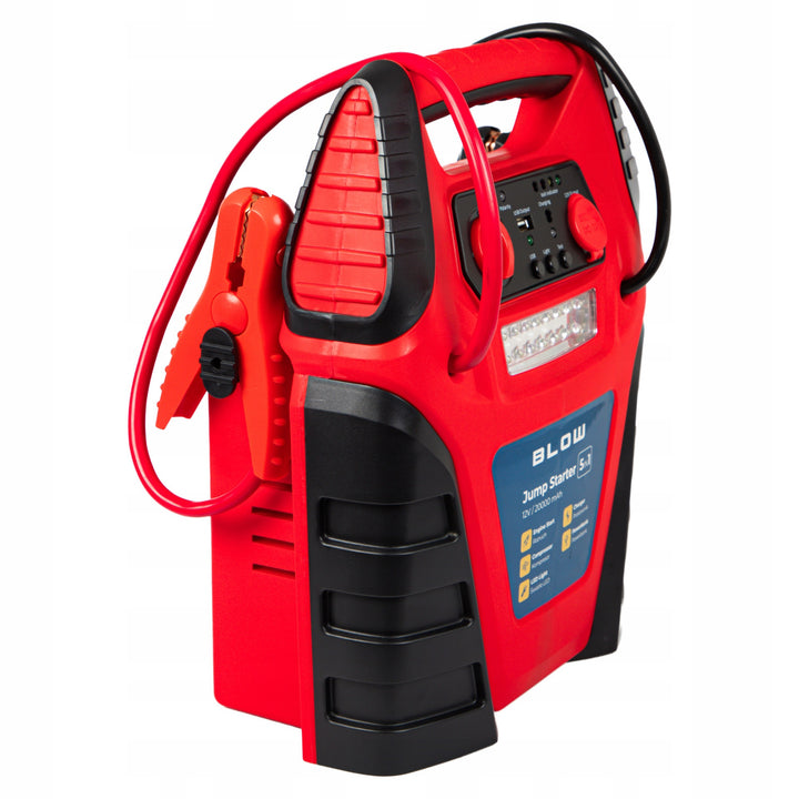 Arranque de emergencia 5 en 1 Blow, con función de compresor, cargador de baterías y batería externa, batería de 12 V y 20 000 mAh, corriente de arranque de 400 A y corriente máxima de 900 A, incluye un fusible de sobrecarga, 81-210#