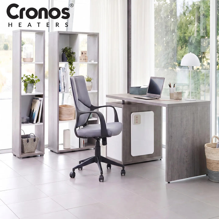 Panel calefactor por infrarrojos para debajo del escritorio Cronos, potencia de 120 W, temporizador, 3 niveles de funcionamiento, DCH-150