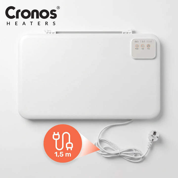 Panel calefactor por infrarrojos para debajo del escritorio Cronos, potencia de 120 W, temporizador, 3 niveles de funcionamiento, DCH-150