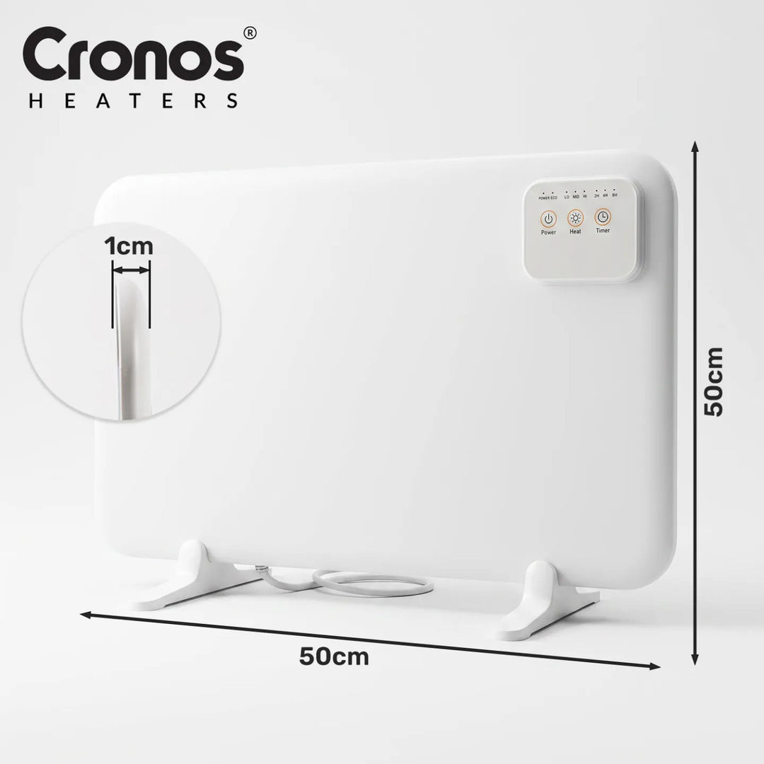Panel calefactor por infrarrojos para debajo del escritorio Cronos, potencia de 120 W, temporizador, 3 niveles de funcionamiento, DCH-150