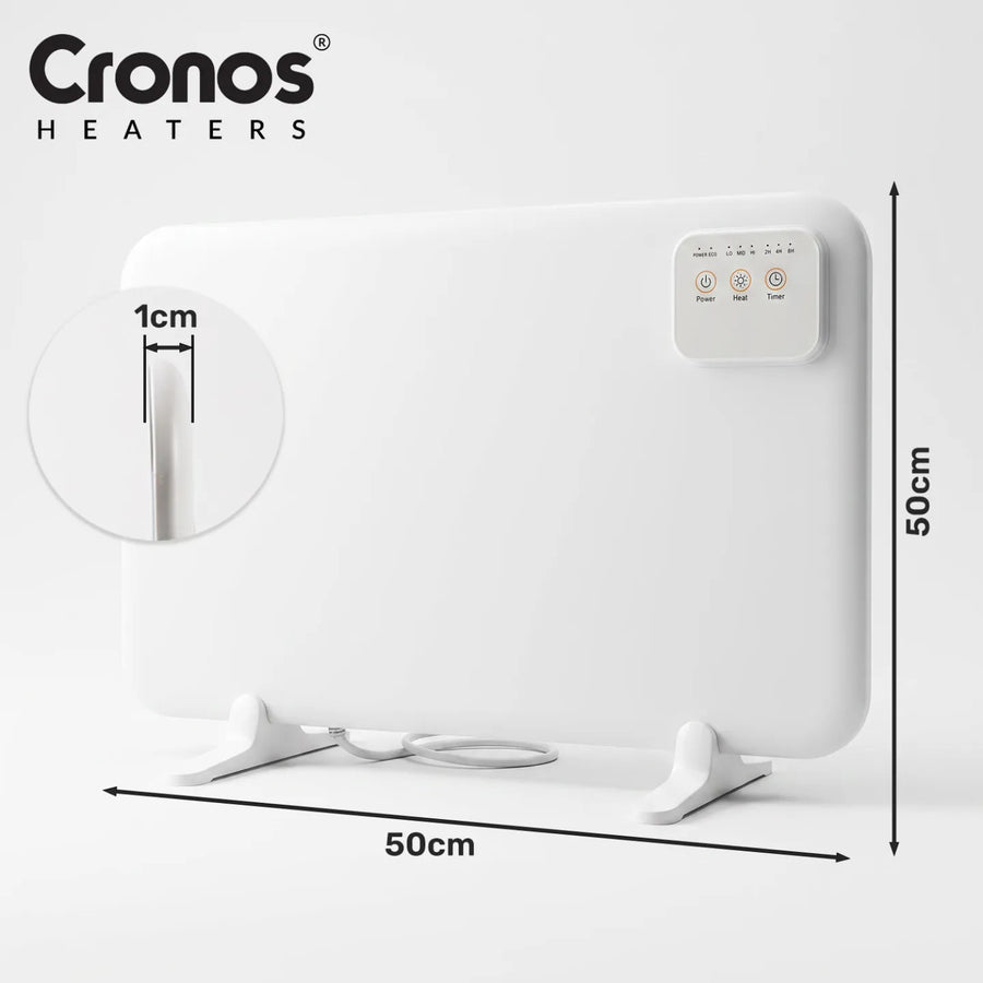 Panel calefactor por infrarrojos para debajo del escritorio Cronos, potencia de 120 W, temporizador, 3 niveles de funcionamiento, DCH-150