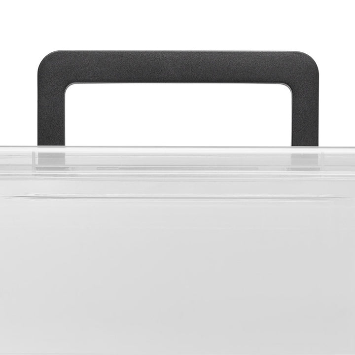 Recipiente Moxom SimpleStore, capacidad de 40 l, transparente, tapa con cierres a presión, con ruedas, sin BPA, 04-0076