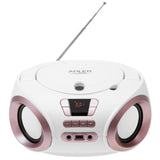 Radio Boombox con CD-MP3, USB, radio FM, AUX, toma para auriculares, Adler, AD 1181