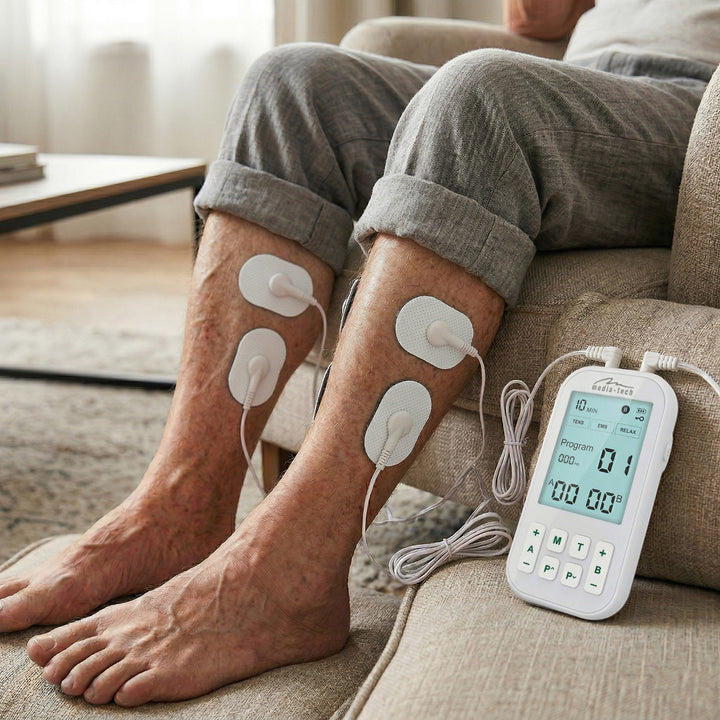 Aparato de masaje y electroestimulador muscular, TENS/EMS, estimulación 3 en 1, Mediatech, MT6543