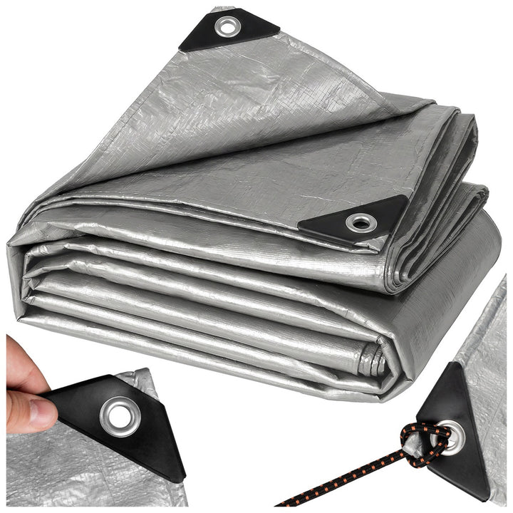 Lona plateada de 120 g, 4 x 6 m, VA0476, impermeable, Vayox