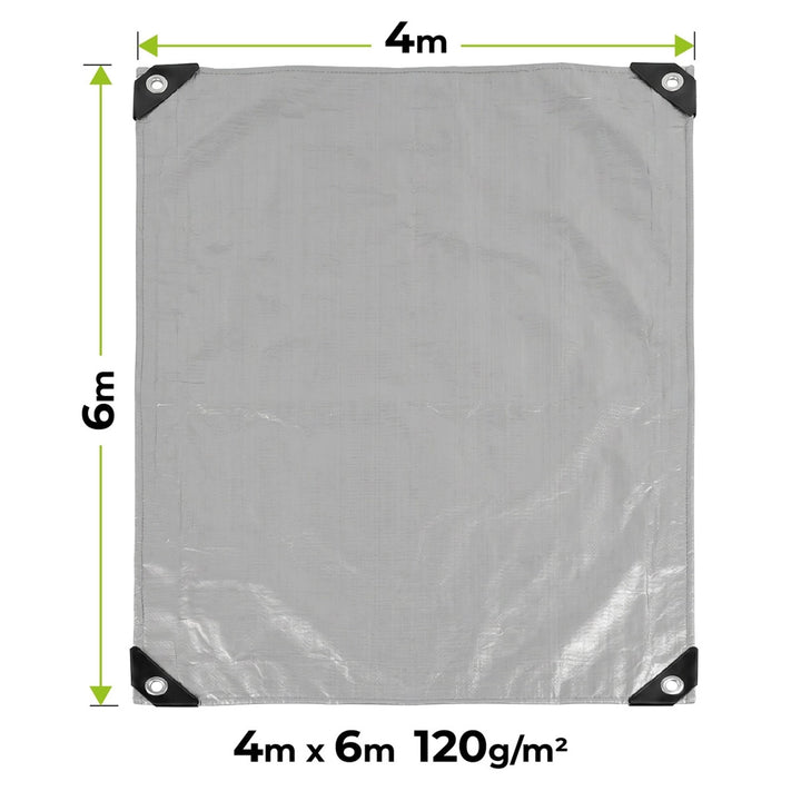 Lona plateada de 120 g, 4 x 6 m, VA0476, impermeable, Vayox