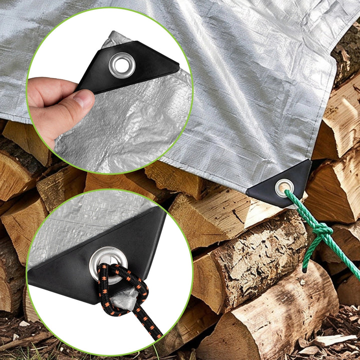 Lona plateada de 120 g, 4 x 6 m, VA0476, impermeable, Vayox