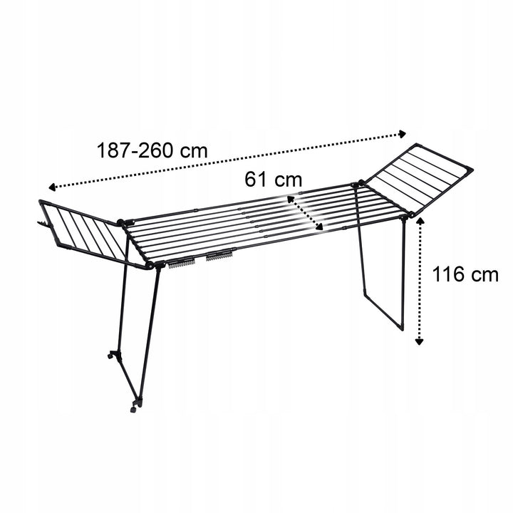Tendedero, 27 m de superficie, extensible, plegable, de pie, grande, Bona XXL, Sepio