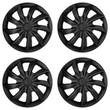 Tapacubos universales para coche de 16'' NRM Quad, negros mate, 4 unidades