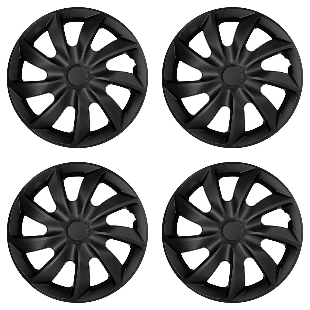 Tapacubos universales para coche de 17'' NRM Quad, negros mate, 4 unidades