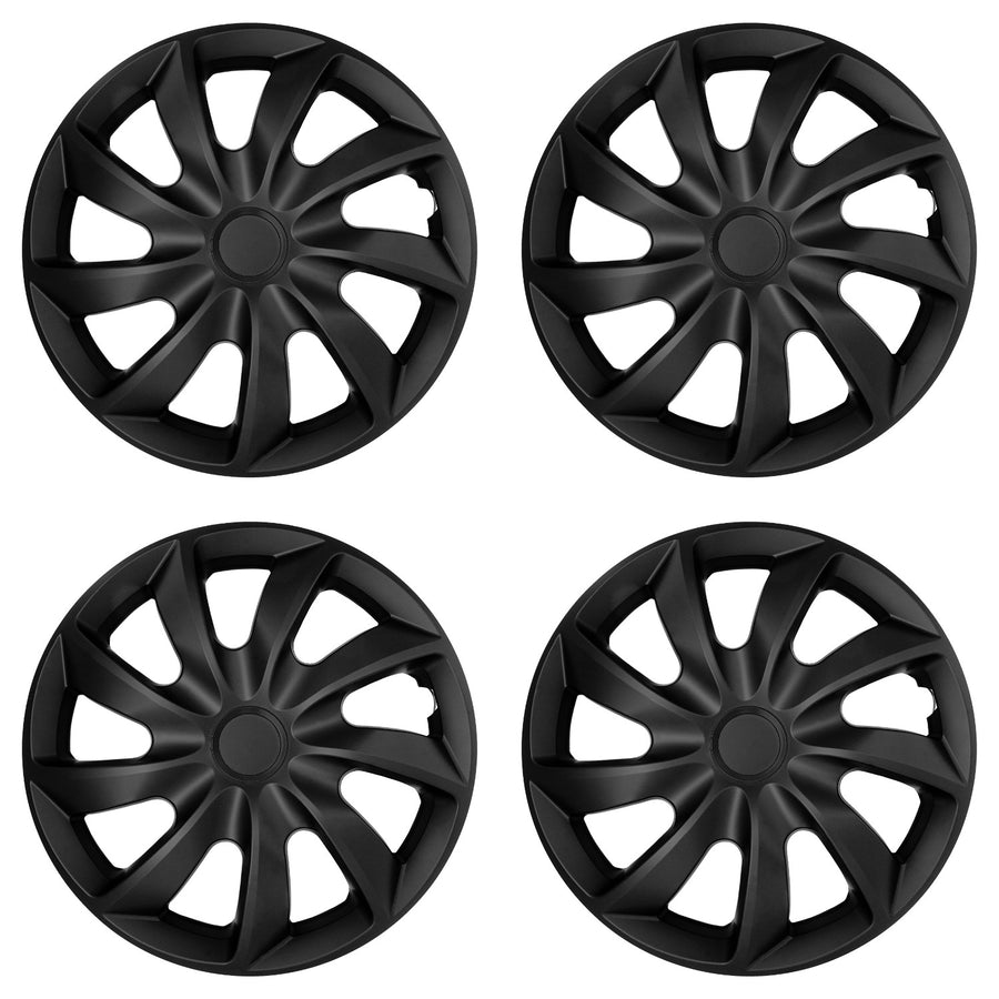 Tapacubos universales para coche de 17'' NRM Quad, negros mate, 4 unidades