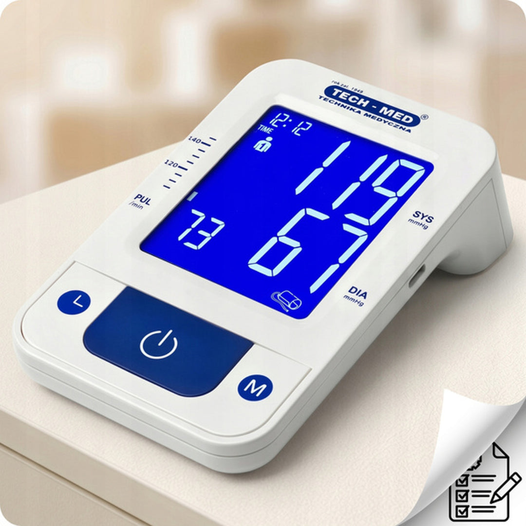 Tensiómetro electrónico, función de voz, manguito de 22 a 42 cm, indicador IHB, TMA-CONTROL3, Techmed