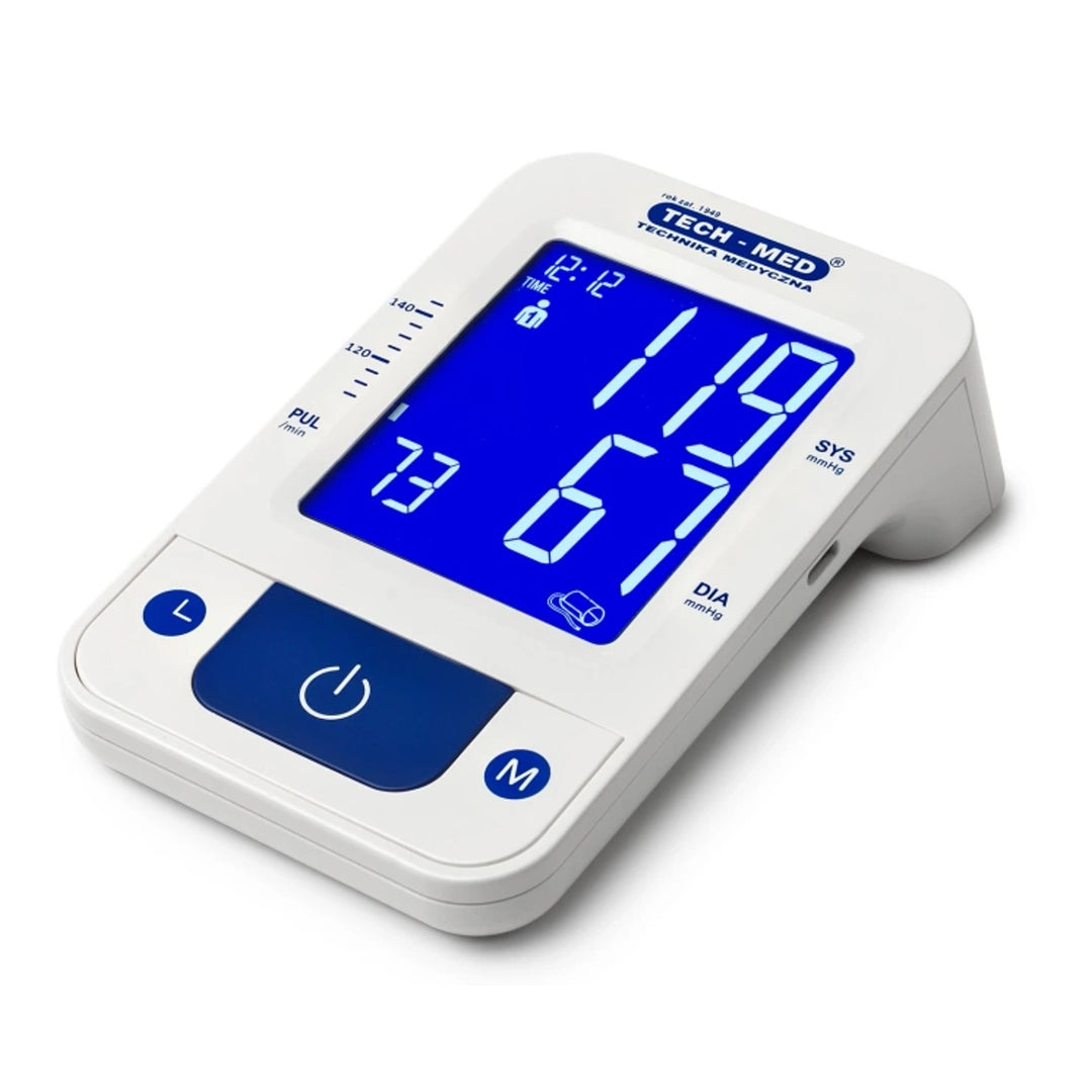 Tensiómetro electrónico, función de voz, manguito de 22 a 42 cm, indicador IHB, TMA-CONTROL3, Techmed