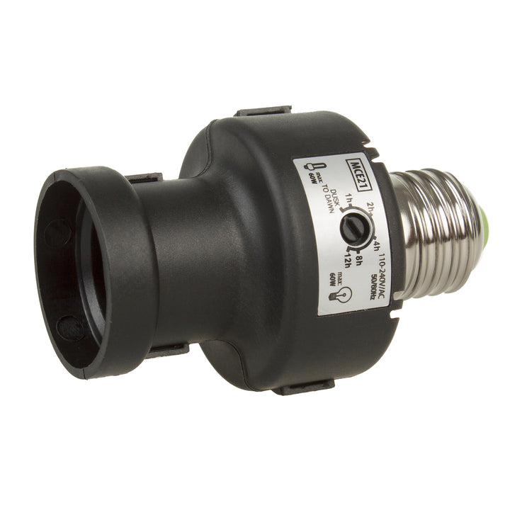 Portabombilla E27 Maclean, 100 W, con sensor crepuscular y temporizador, MCE21B, 4 unidades