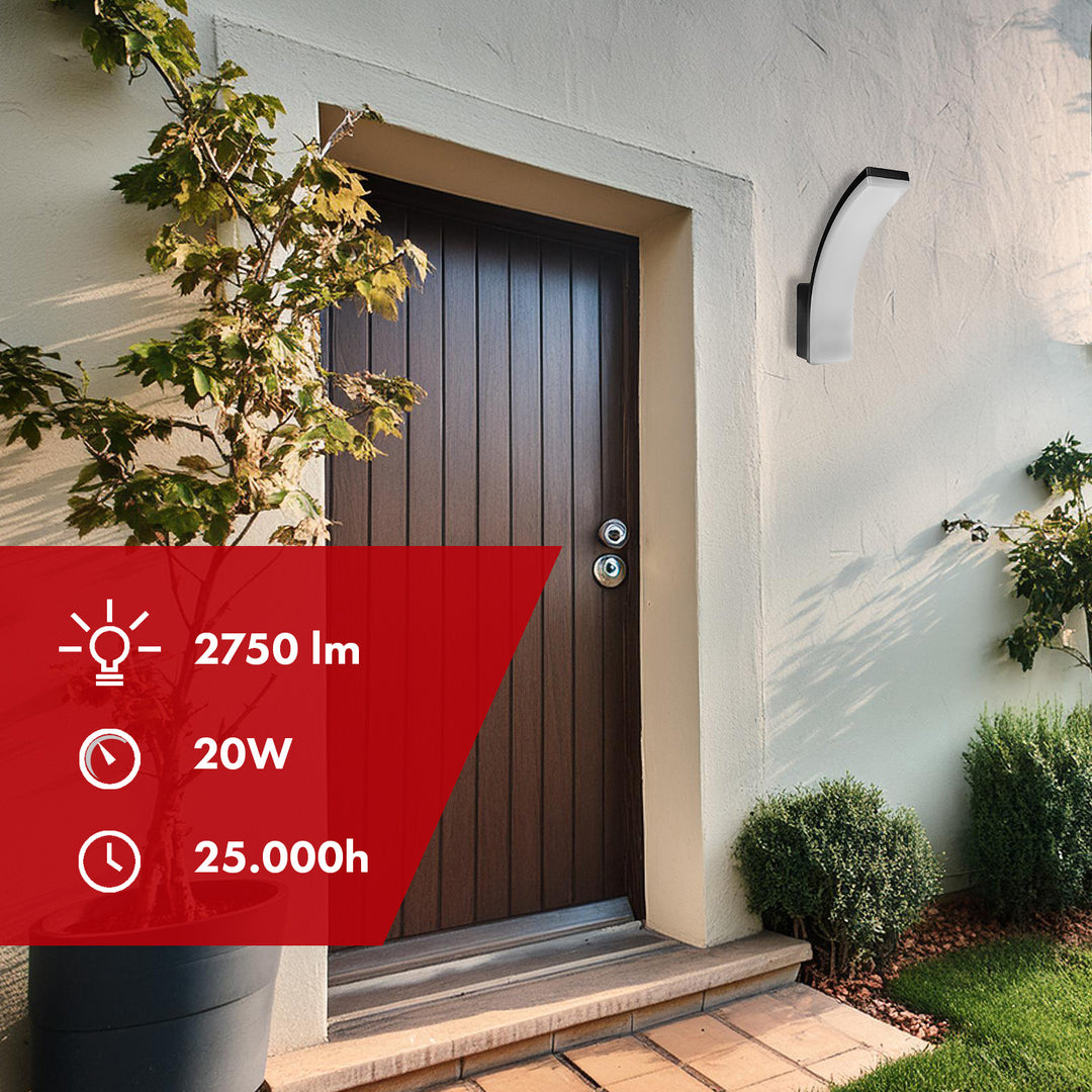 Lámpara LED Maclean, color negro, 20 W, IP65, 2750 lm, luz blanca neutra (4000 K) MCE511 B, 2 unidades
