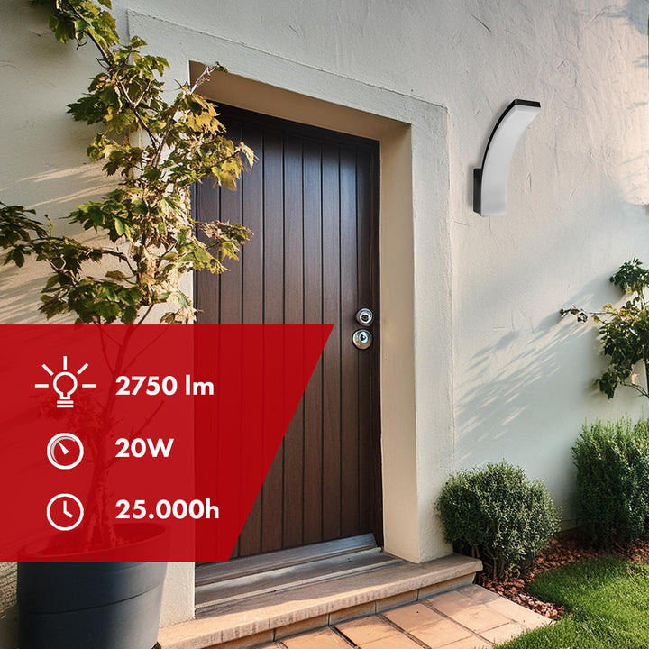 Lámpara LED Maclean, color negro, 20 W, IP65, 2750 lm, luz blanca neutra (4000 K) MCE511 B, 2 unidades