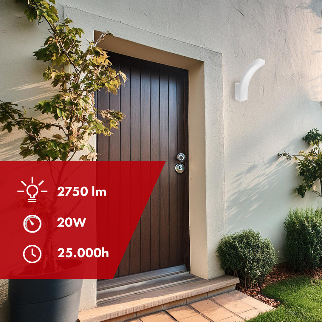 Lámpara LED Maclean, color blanco, 20 W, IP65, 2750 lm, luz blanca neutra (4000 K) MCE511 W, 2 unidades