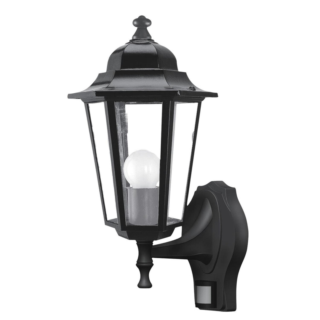 Aplique Rabalux, para exterior, con sensor de movimiento, IP43, E27, máx. 60 W, negro, Velence, 2 unidades