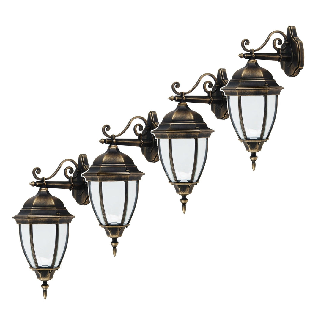 Aplique Rabalux, para exterior, IP44, E27, máx. 60 W, oro antiguo, Toronto, 4 unidades